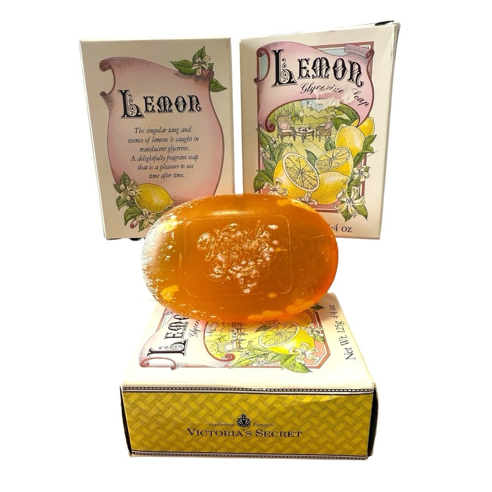 Vintage Victoria's Secret Lemon Glycerine Soap Net Wt. 4.4 oz NIB Lot‎ Of 3 1988